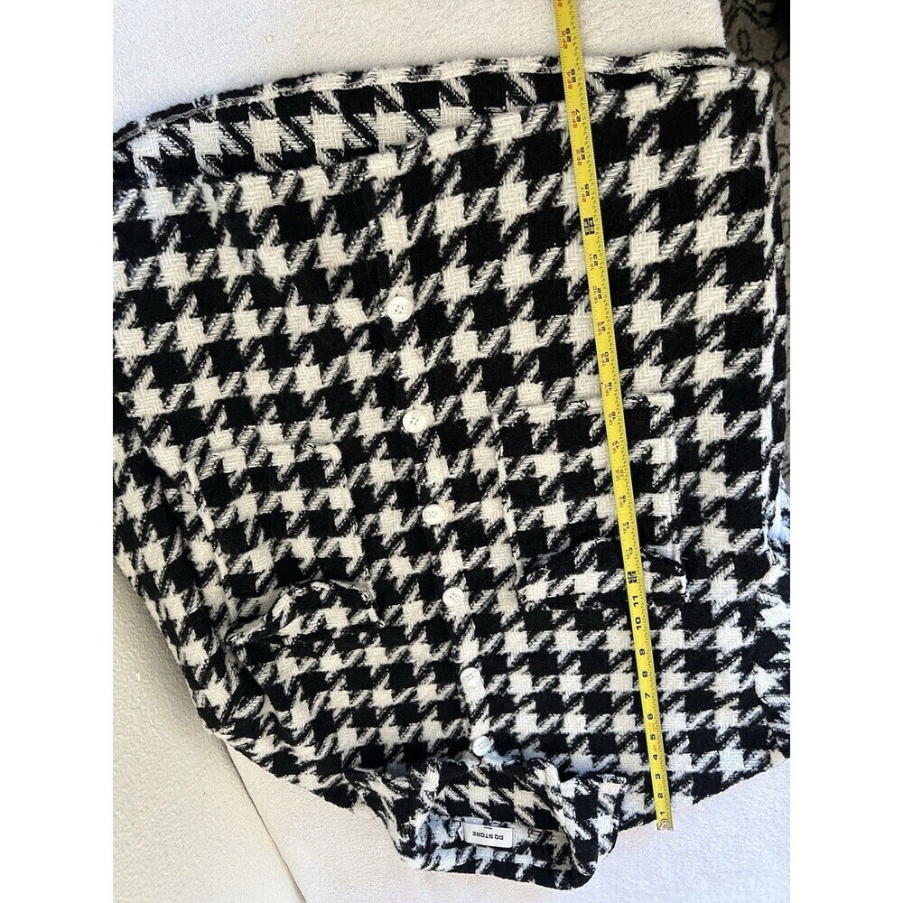 DQ STORE Womens Coat Black White Crown Foot Print Size Small - Picture 9 of 16
